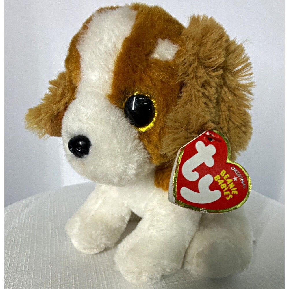 Ty Beanie Babies "Barker" the Spaniel Dog – 6" Plush Stuffed Animal (With tag)
